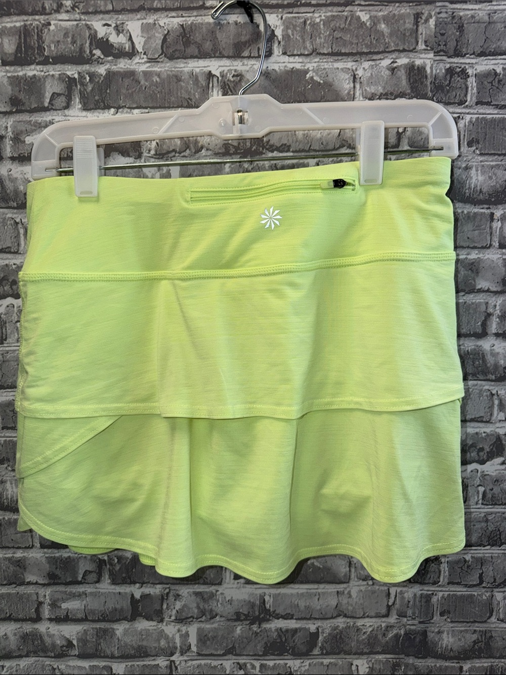 Athleta Neon Lime Layered Tennis Skorts